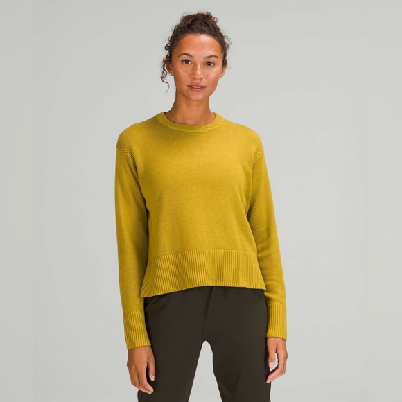 Lululemon 🍋 Cashlu Boxy Crewneck Sweater Auric Gold Size Medium (8) - Picture 5 of 16